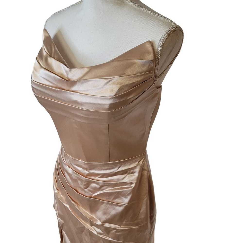 Strapless Silky Satin Formal Prom Dress Evening G… - image 10