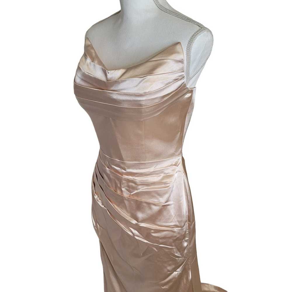 Strapless Silky Satin Formal Prom Dress Evening G… - image 8