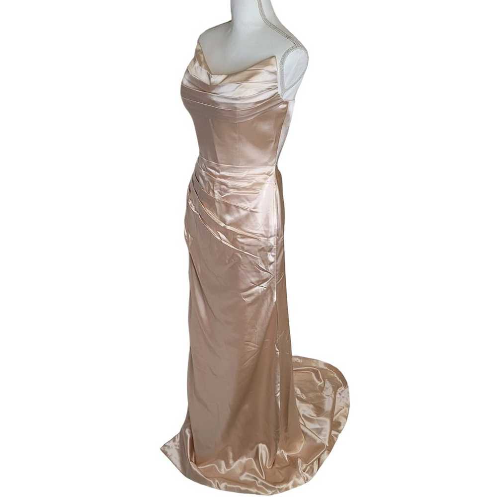 Strapless Silky Satin Formal Prom Dress Evening G… - image 9
