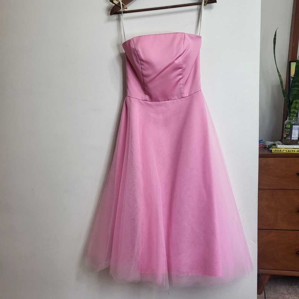 Dessy Collection pink strapless dress - image 1