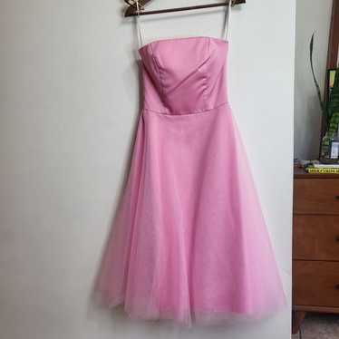 Dessy Collection pink strapless dress - image 1