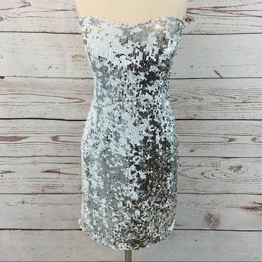 Lily Rose silver and white sequin dress