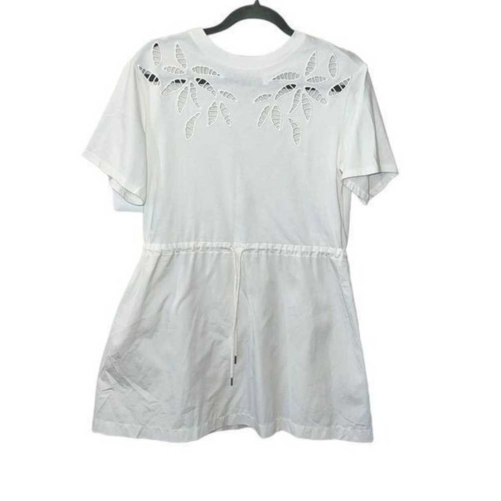See by Chloe Drawstring T-Shirt Dress White Embro… - image 2