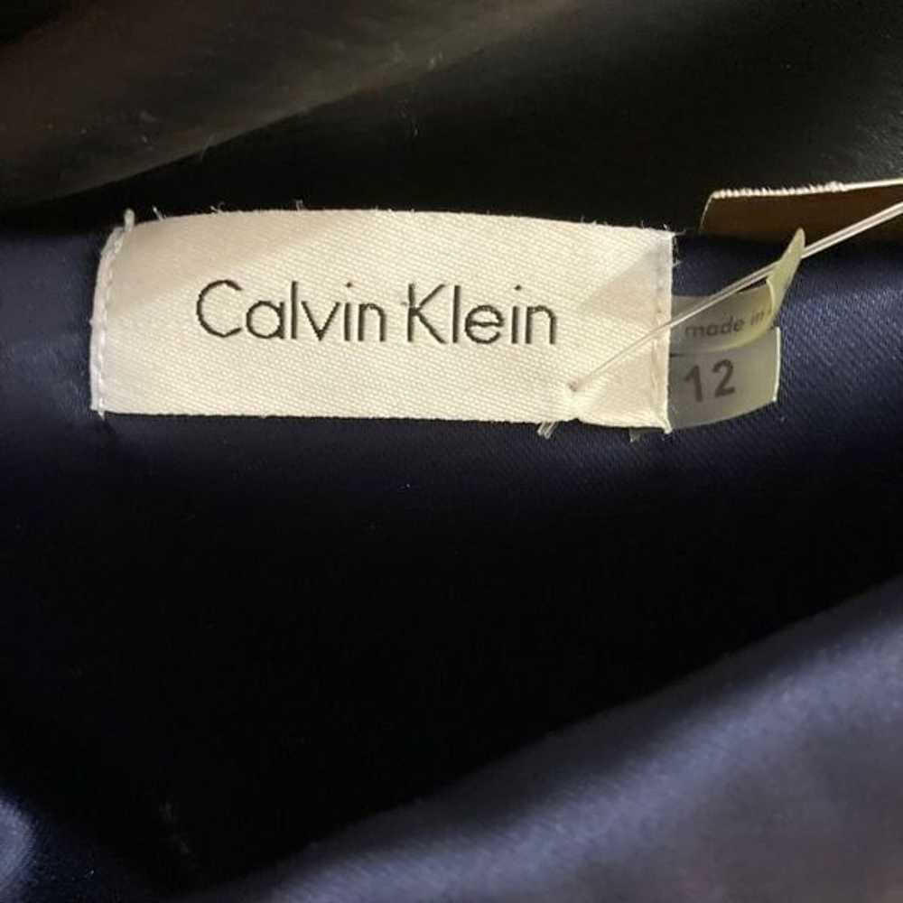 Calvin Klein M VTG 12 Navy Bandage Dress Sleevele… - image 8