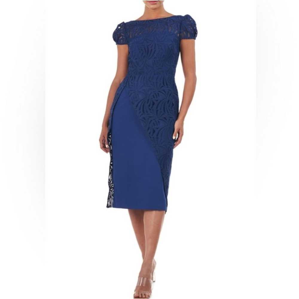 Kay Unger Zelda Dress Women's Size 0 Blue Lace Sh… - image 1