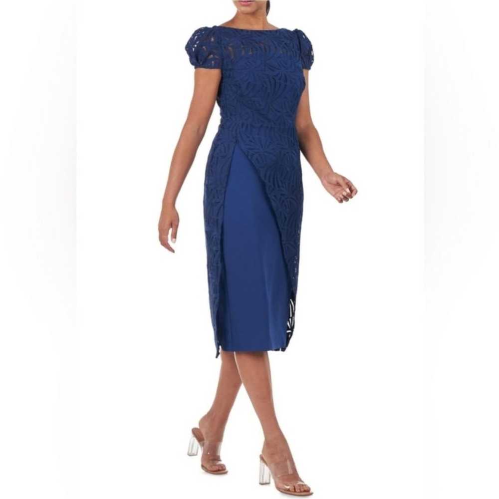 Kay Unger Zelda Dress Women's Size 0 Blue Lace Sh… - image 2