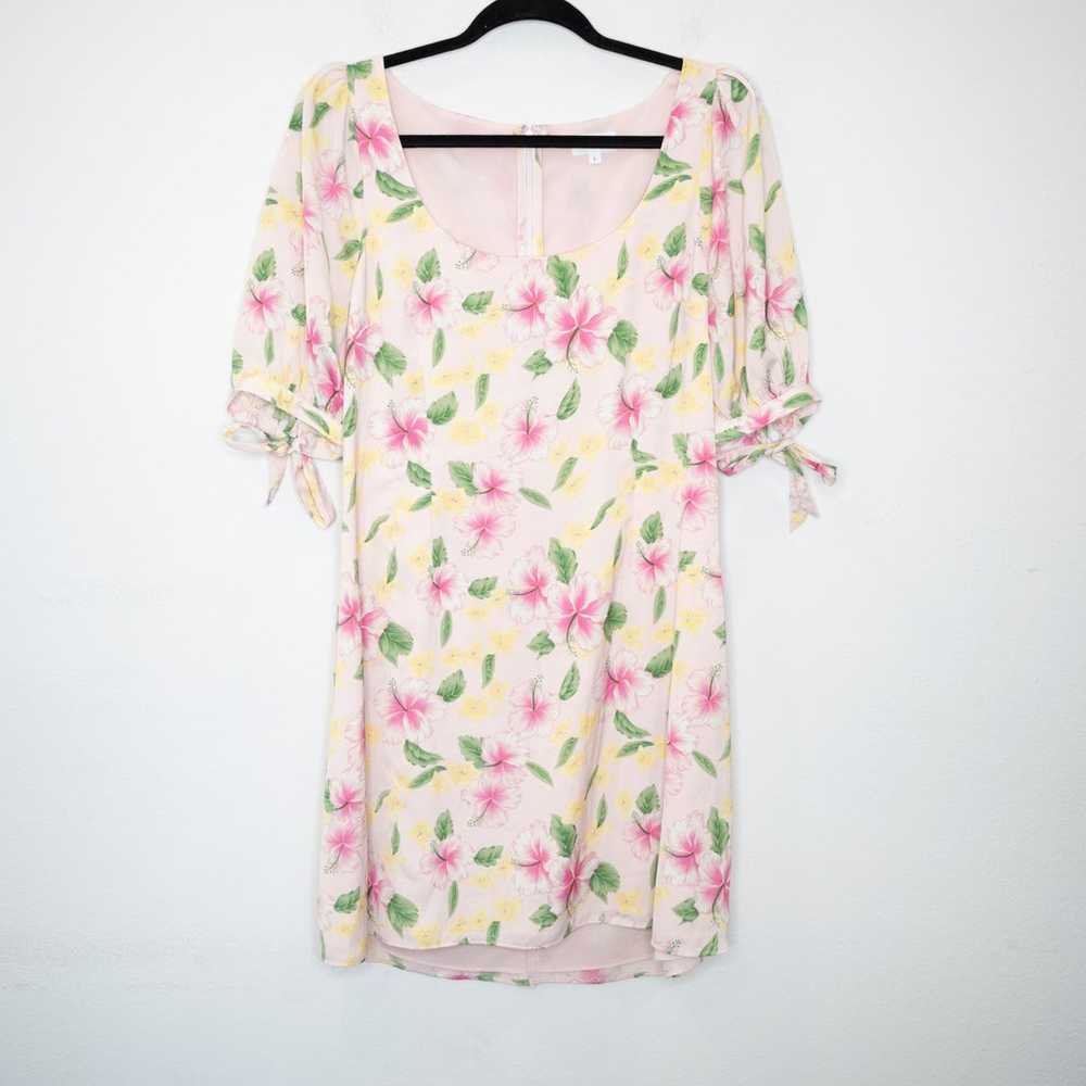 LPA Serafina Dress Layla Floral Print Pink Puff S… - image 2