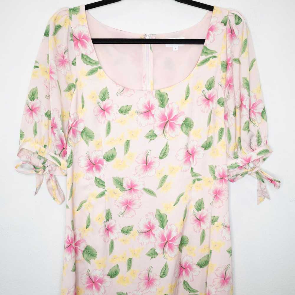 LPA Serafina Dress Layla Floral Print Pink Puff S… - image 5
