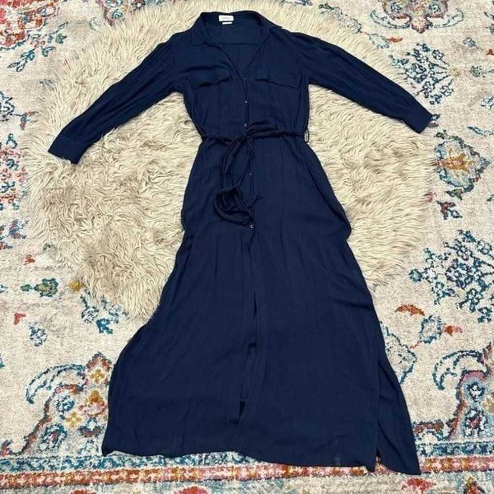 L’agence navy belted shirt maxi dress size small - image 1
