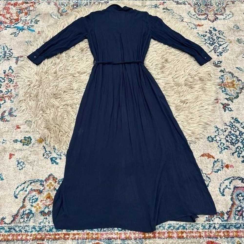 L’agence navy belted shirt maxi dress size small - image 5