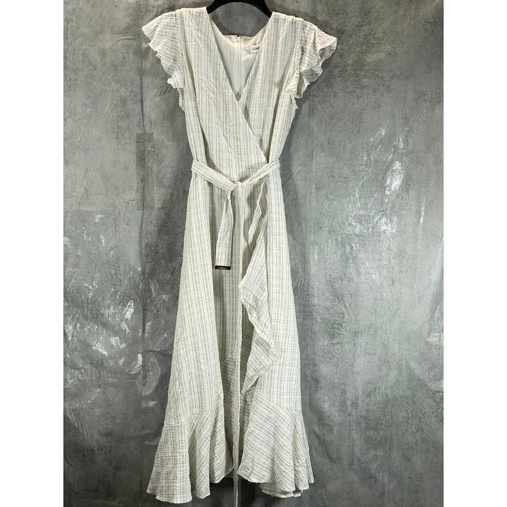 CALVIN KLEIN Women's White Pinstripe Textured Ruf… - image 2