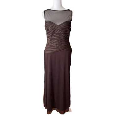 Tadashi 8 Gown Long Dress Dark Brown Sleeveless M… - image 1