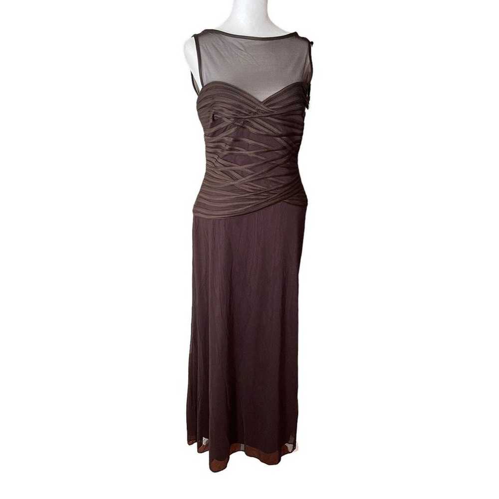 Tadashi 8 Gown Long Dress Dark Brown Sleeveless M… - image 4