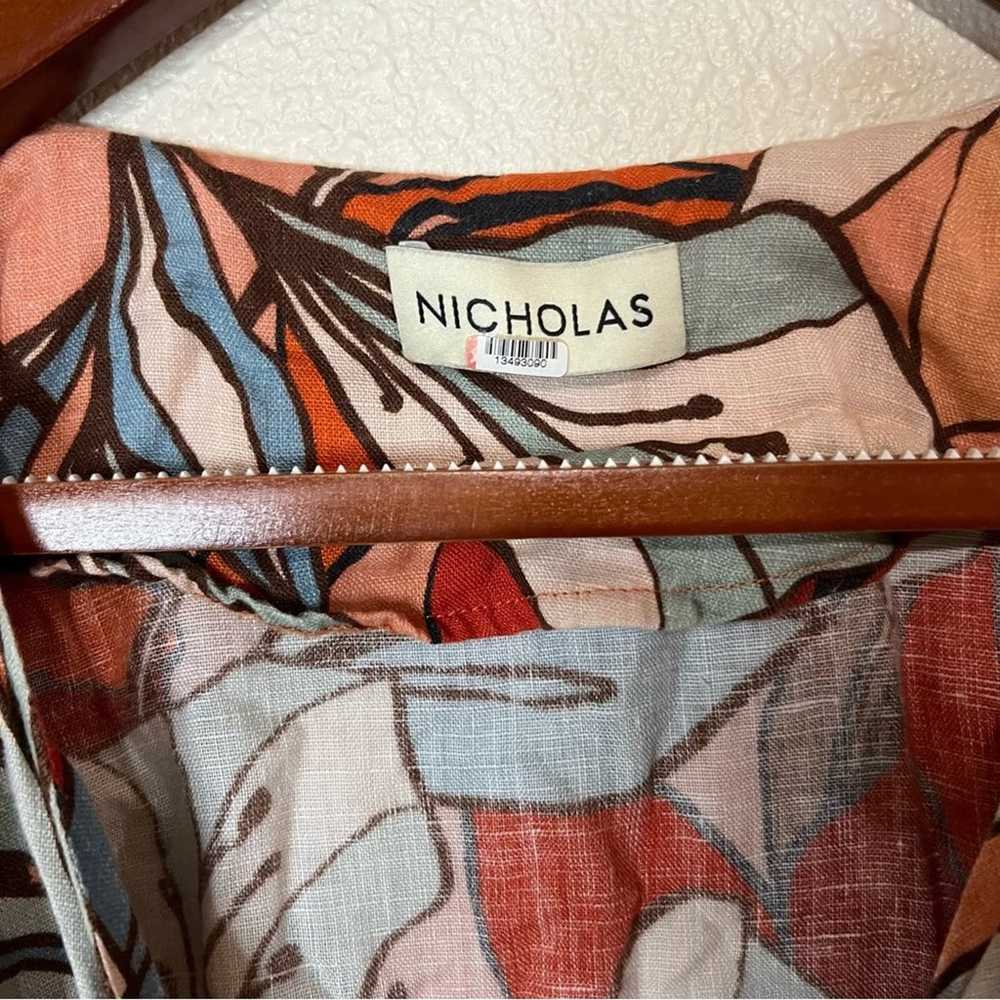 Nicholas Asilah floral linen long sleeve cutout t… - image 10