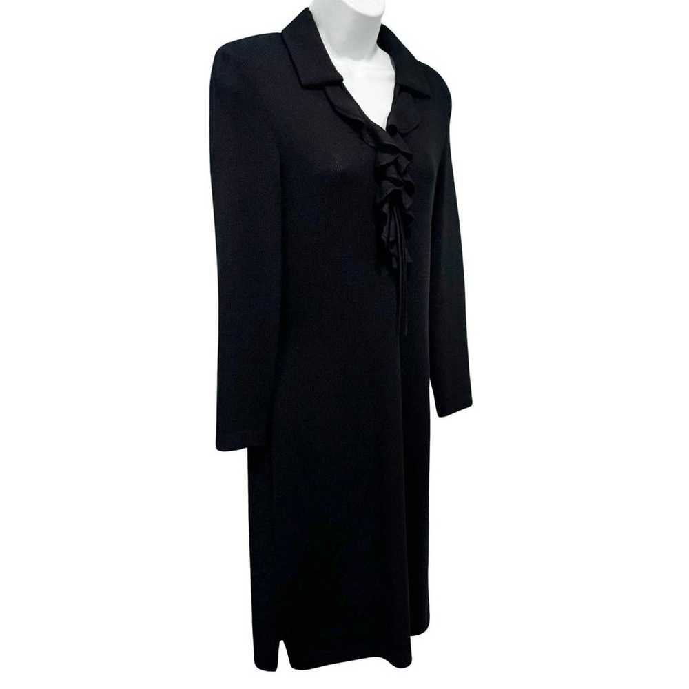 Vintage St. John Evening 80s Black Long Sleeve Ru… - image 4