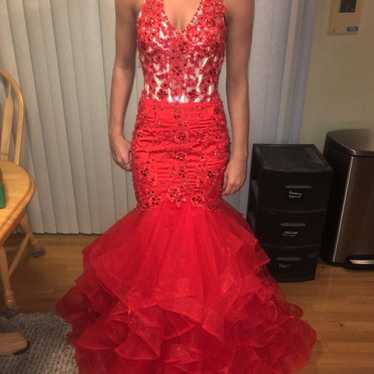 Red Mermaid Prom Dress