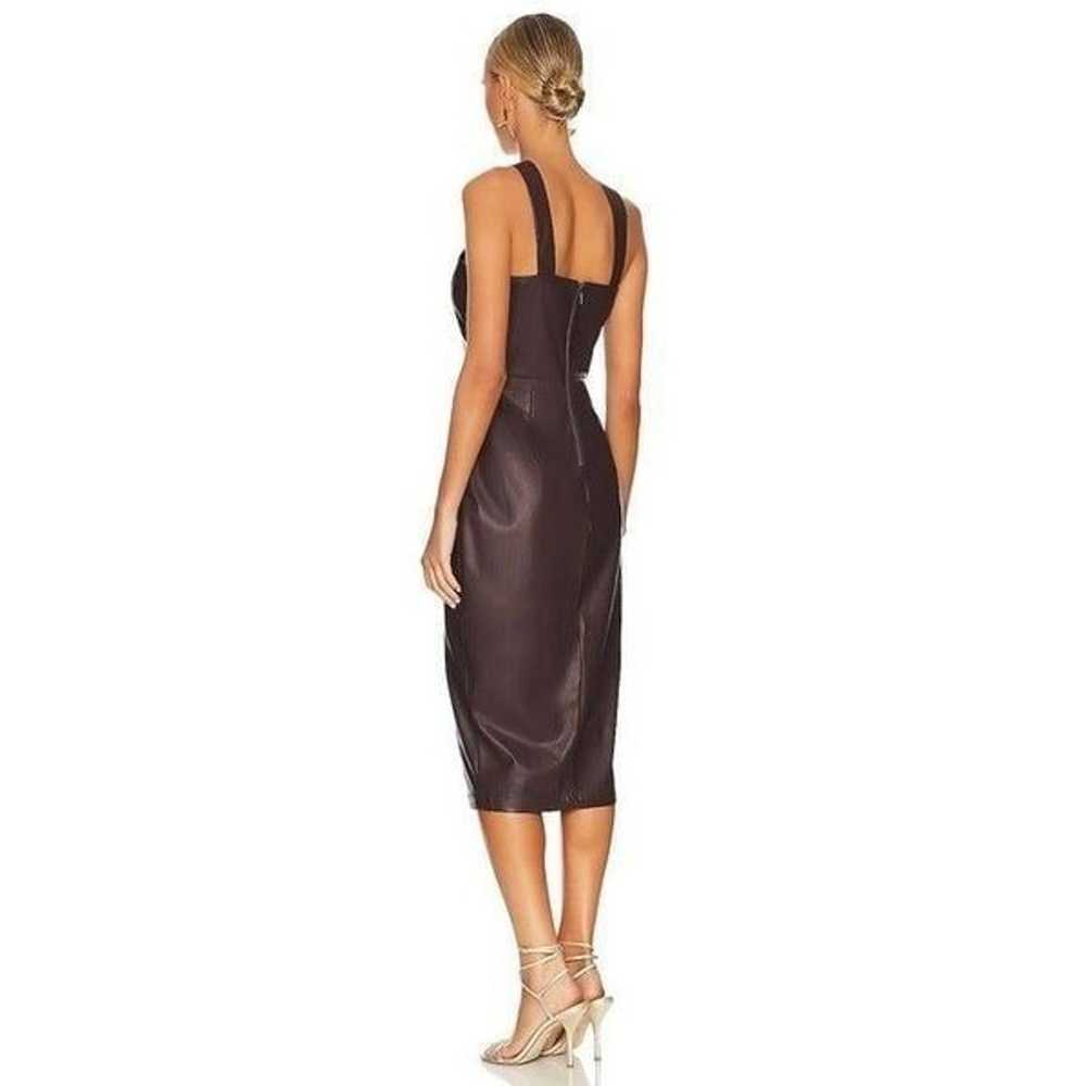 Saylor Rach Midi Faux Leather Dress in Brown Smal… - image 2