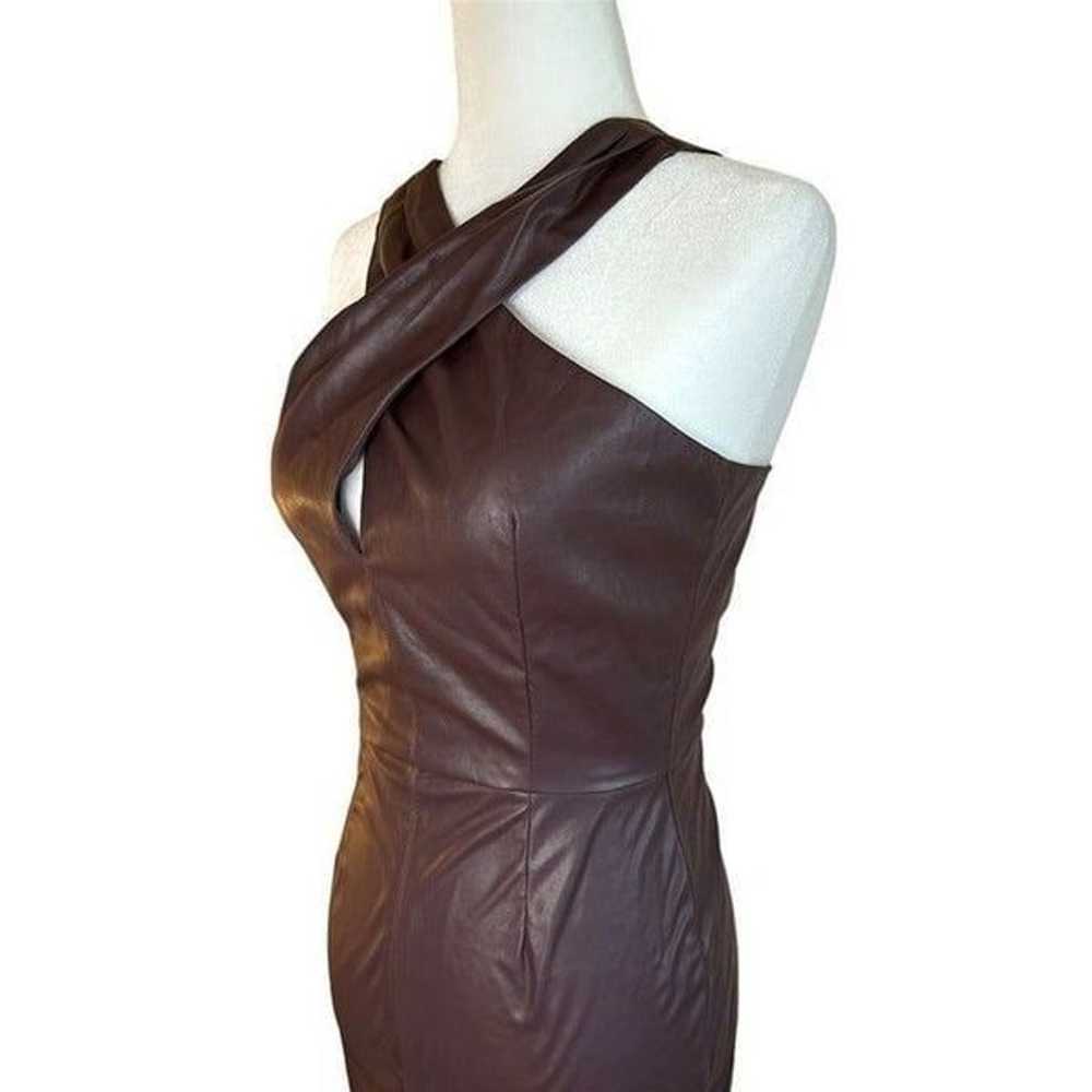 Saylor Rach Midi Faux Leather Dress in Brown Smal… - image 6