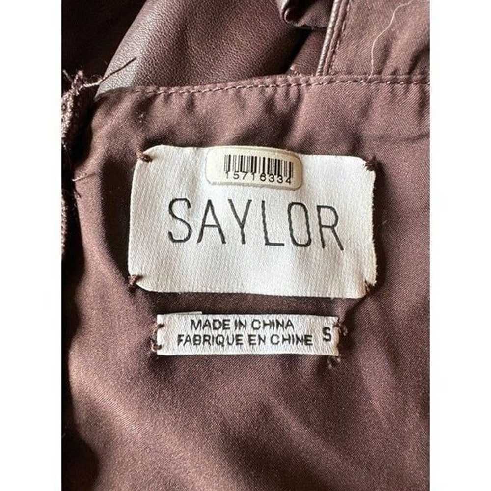 Saylor Rach Midi Faux Leather Dress in Brown Smal… - image 8