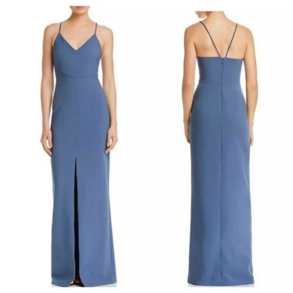 NWOT LIKELY Blue Brooklyn Front-Slit Gown - image 1