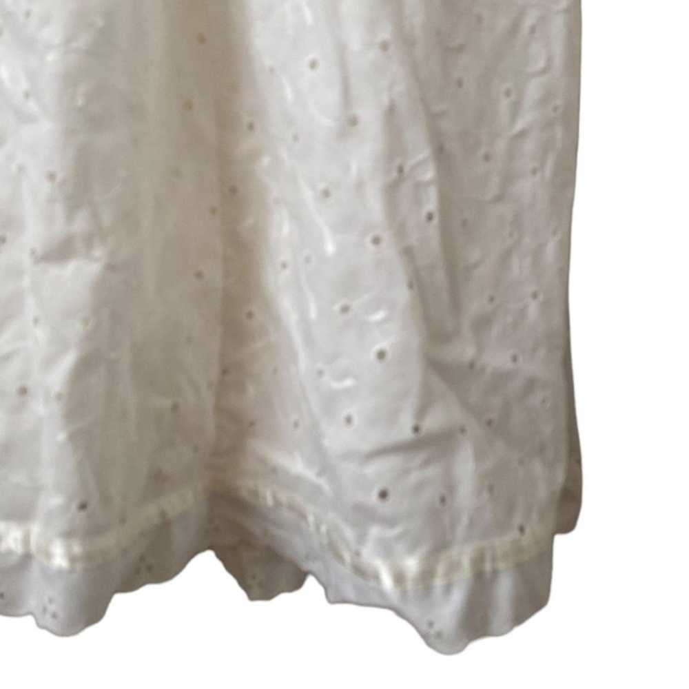 Gunne Sax White Puff Sleeve Bustier Dress Sz 7 - image 3