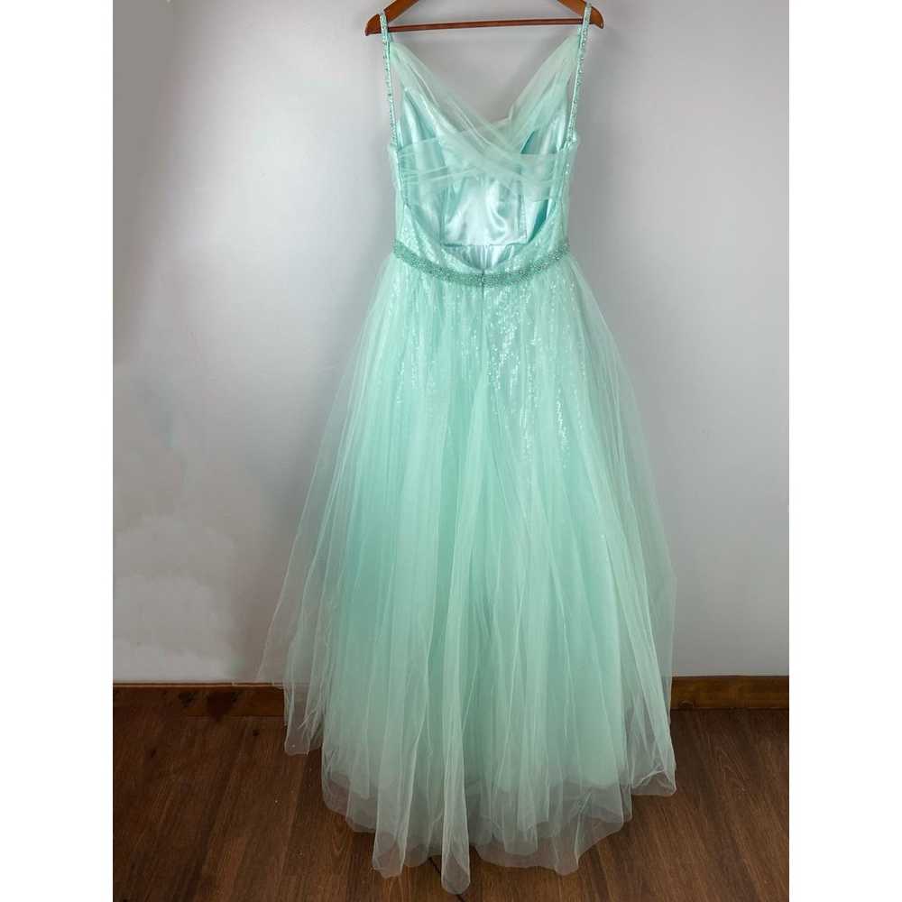Mac Duggal Mint V-Neck Tulle Ballgown with Embell… - image 4