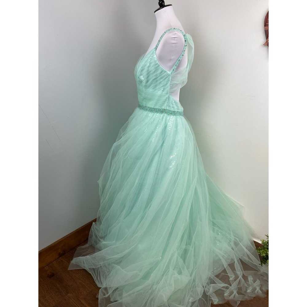 Mac Duggal Mint V-Neck Tulle Ballgown with Embell… - image 6