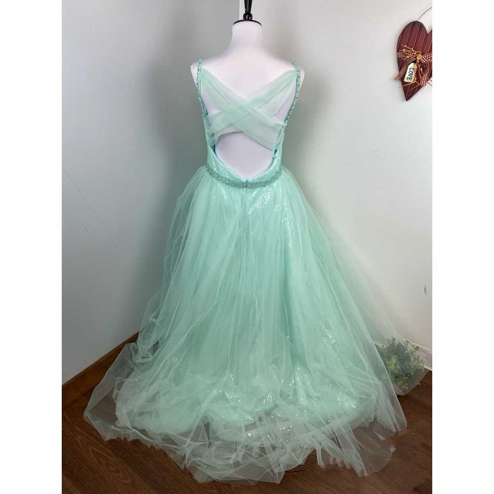 Mac Duggal Mint V-Neck Tulle Ballgown with Embell… - image 7