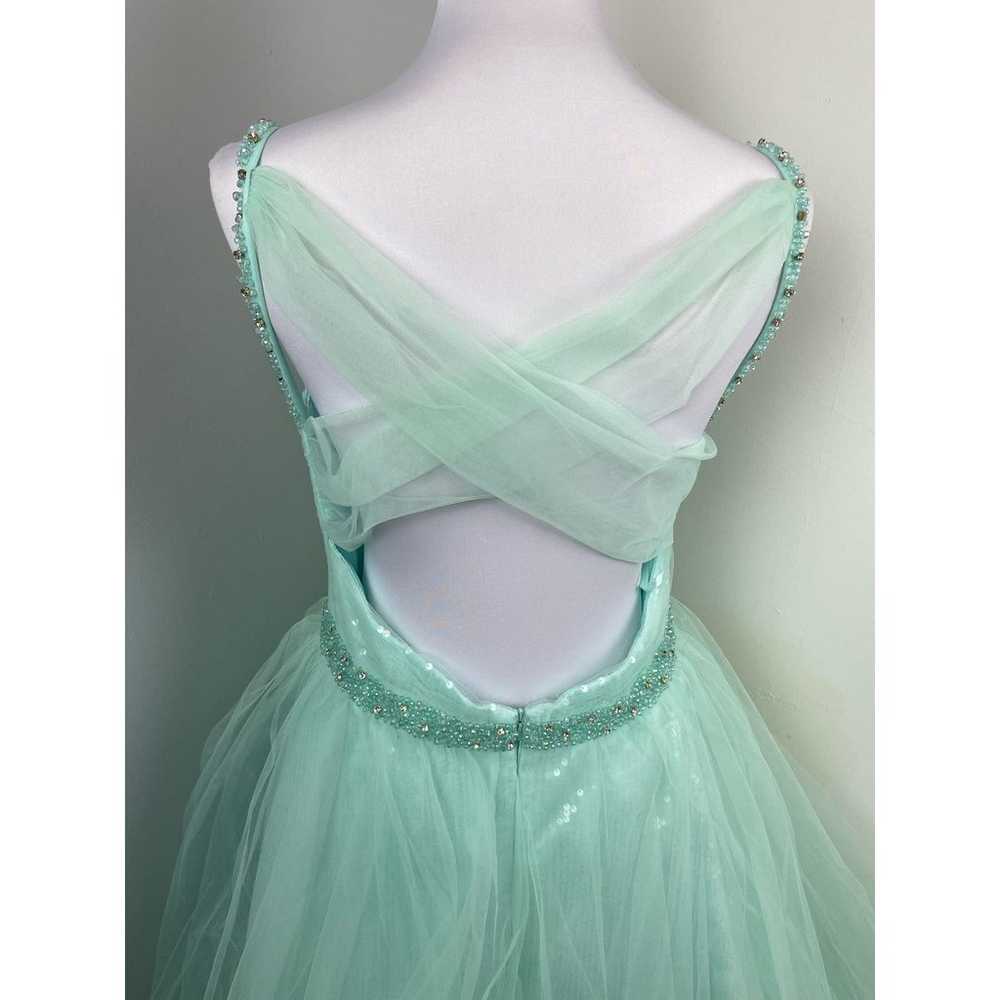 Mac Duggal Mint V-Neck Tulle Ballgown with Embell… - image 8