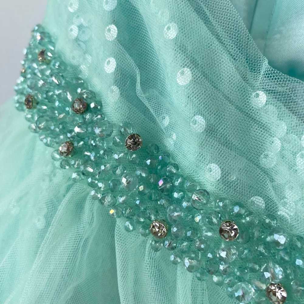 Mac Duggal Mint V-Neck Tulle Ballgown with Embell… - image 9