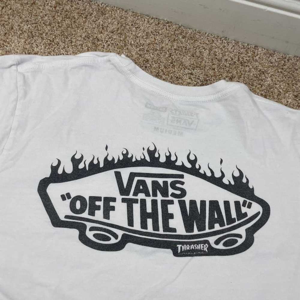 Vans Off The Wall Thrasher Magazine White Short S… - image 2
