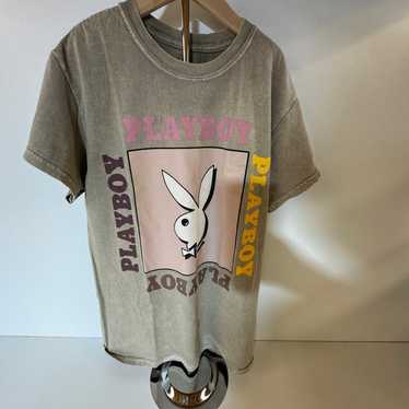 Playboy Tee Shirt Size Small Taupe Color - image 1
