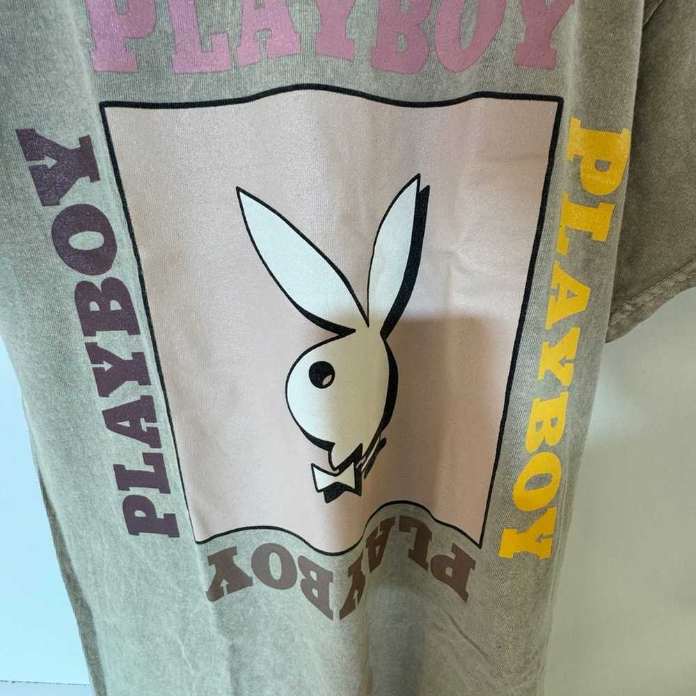 Playboy Tee Shirt Size Small Taupe Color - image 2