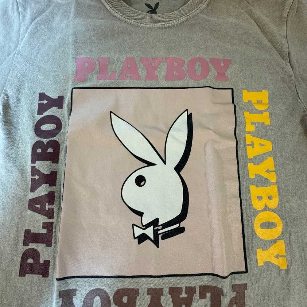 Playboy Tee Shirt Size Small Taupe Color - image 4