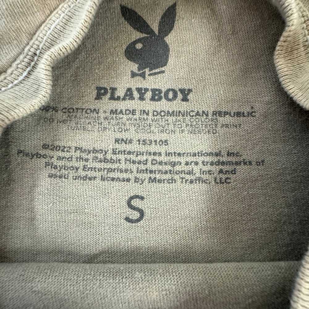 Playboy Tee Shirt Size Small Taupe Color - image 5