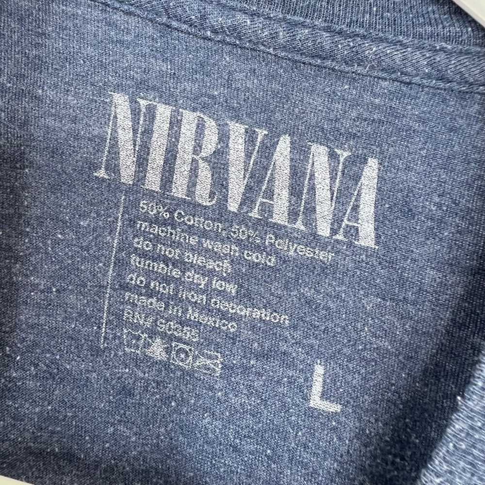 Nirvana T Shirt size L Men Blue Yellow Smiley Fac… - image 4