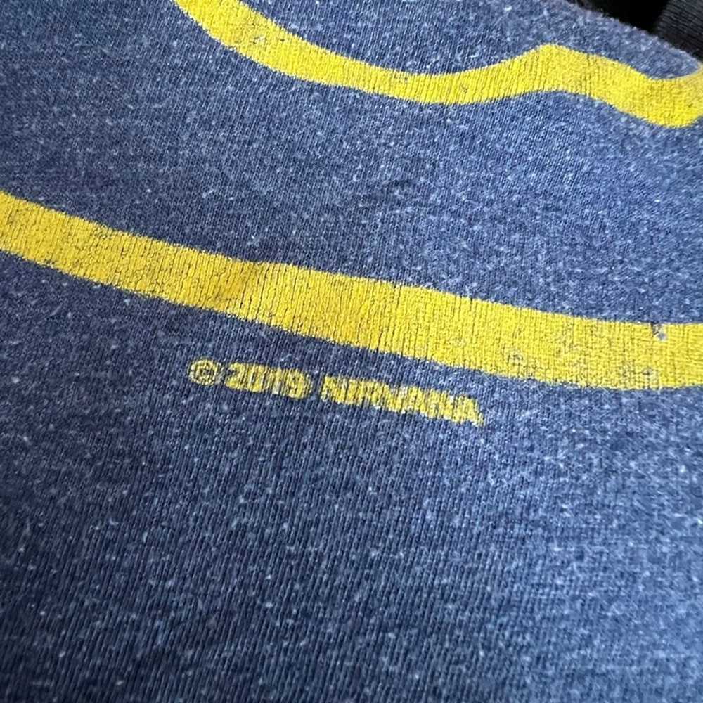 Nirvana T Shirt size L Men Blue Yellow Smiley Fac… - image 5