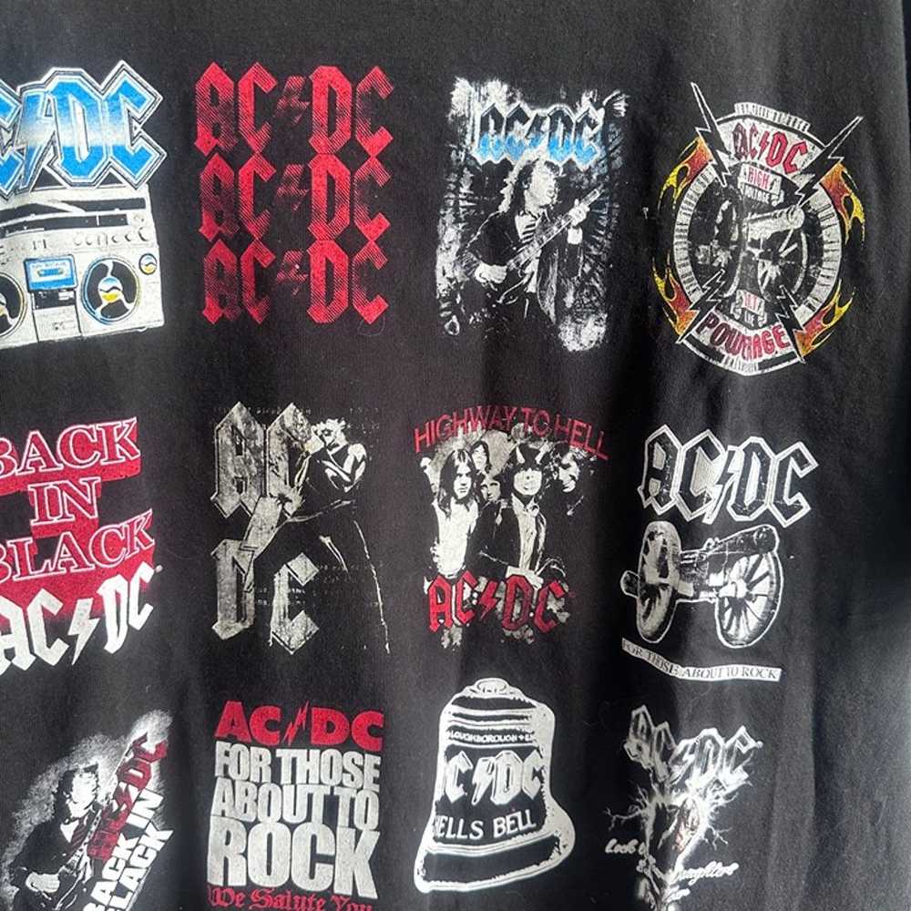 Y2K ACDC Band Tee Covers Big Print Mens Tshirt La… - image 2