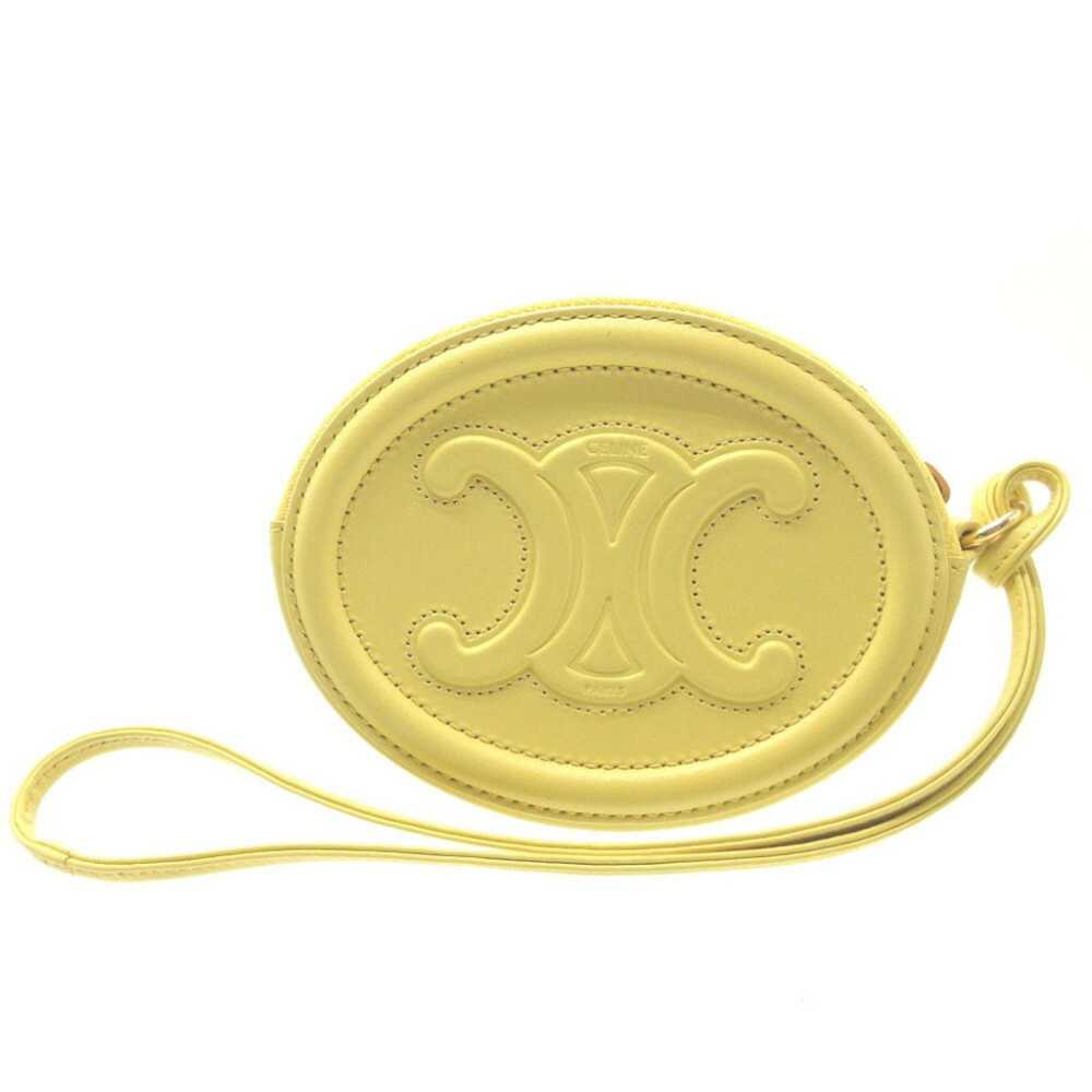 Celine Celine Triomphe 10I483 Leather Yellow Coin… - image 1