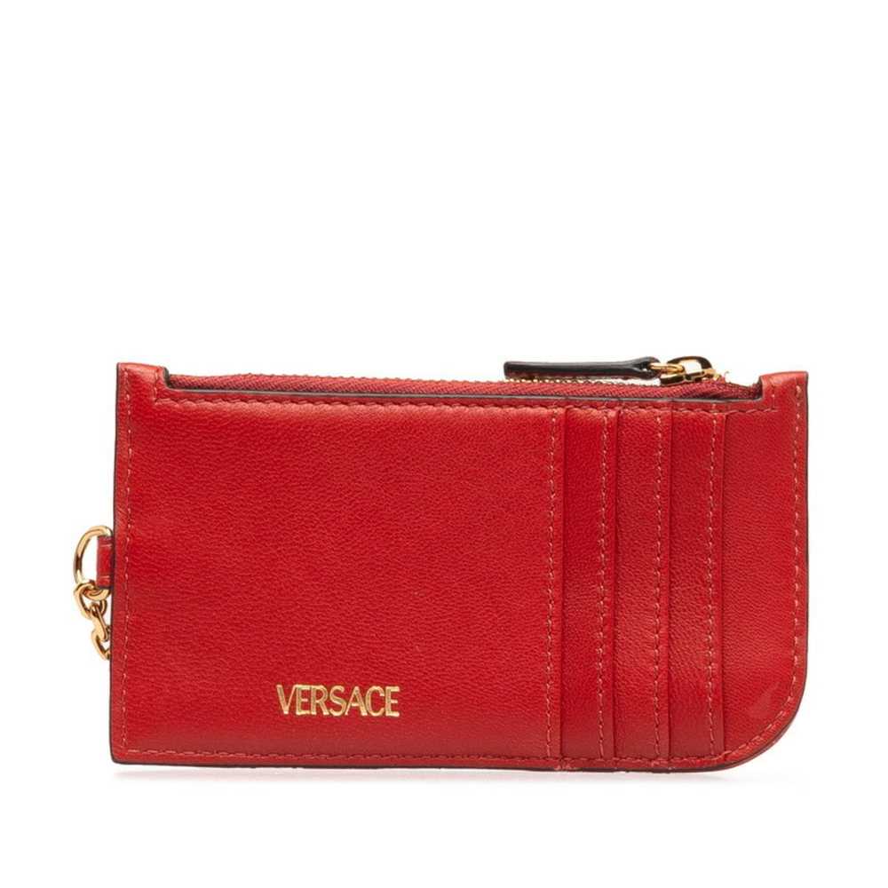 Versace Versace Medusa Card Case Red Gold Leather… - image 3