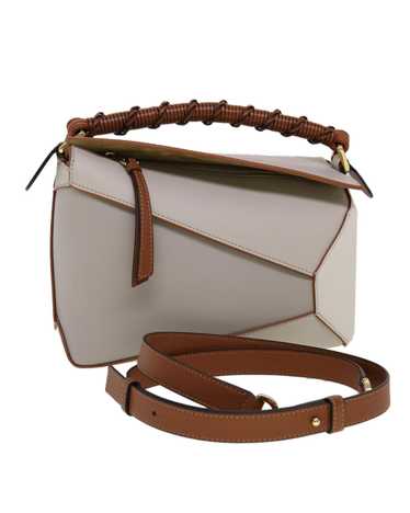 Loewe Taupe Leather Shoulder Bag with Puzzle Edge… - image 1