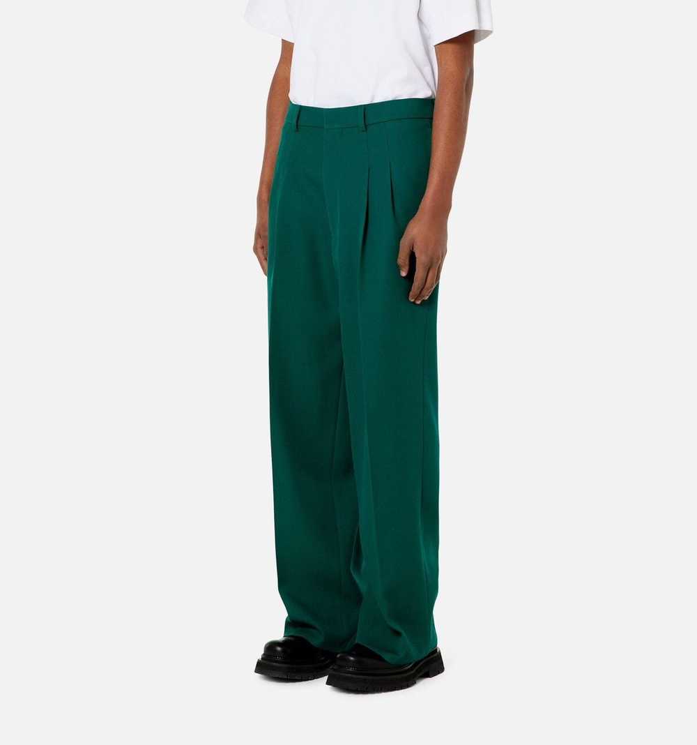 AMI Pleated Large Trousers in Green - image 3