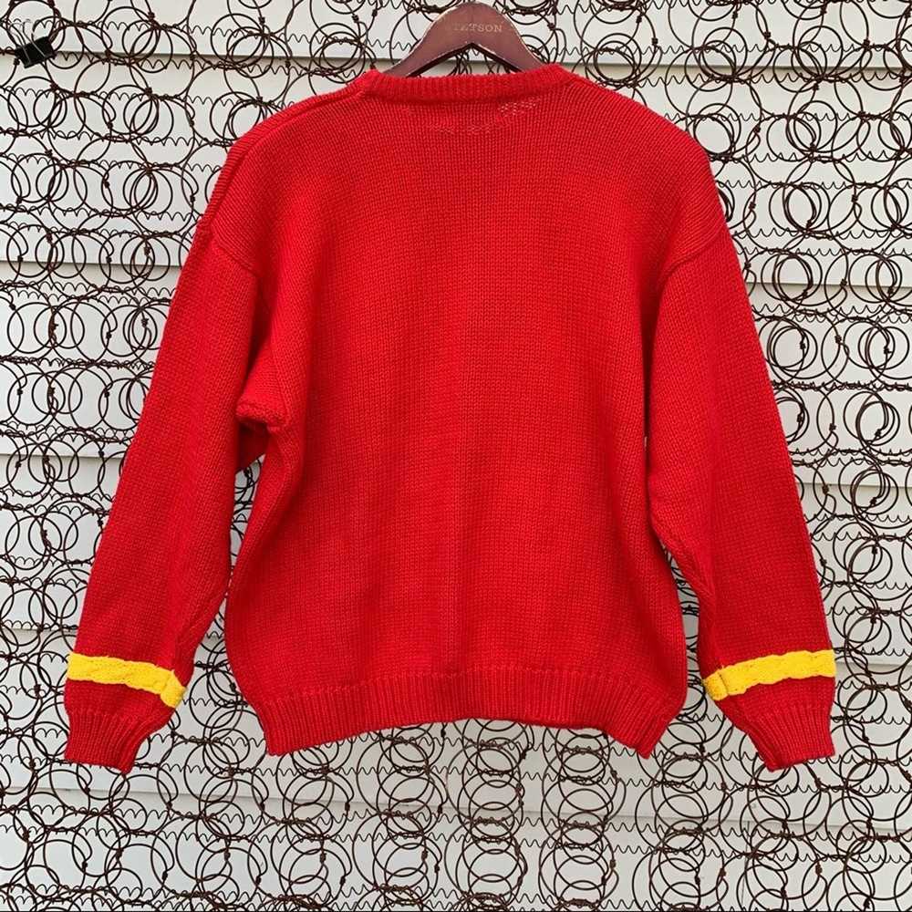 Vintage 90s Carroll Reed red nautical equestrian … - image 2