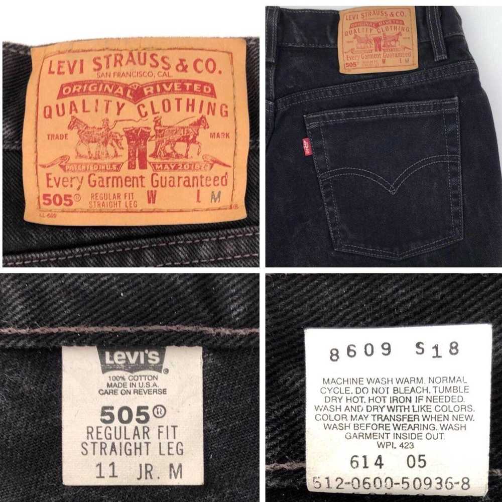 Levi's × Vintage Y2K Levis 505 black denim straig… - image 4