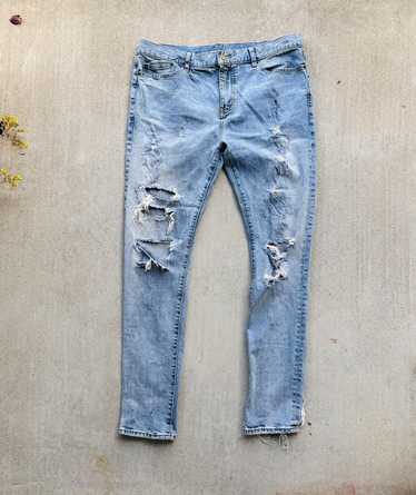 Distressed Denim × Ysl Pour Homme YSL Jeans Men Si