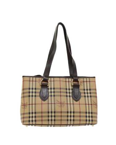 Burberry Check Shoulder Bag PVC Leather - Beige/D… - image 1