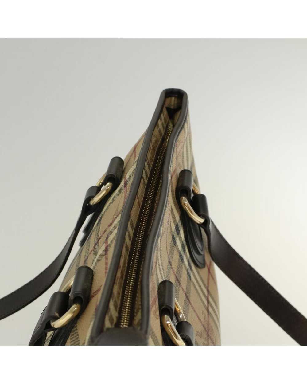 Burberry Check Shoulder Bag PVC Leather - Beige/D… - image 6