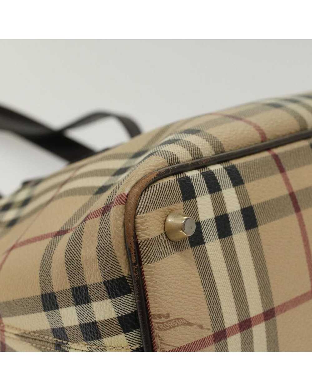 Burberry Check Shoulder Bag PVC Leather - Beige/D… - image 9
