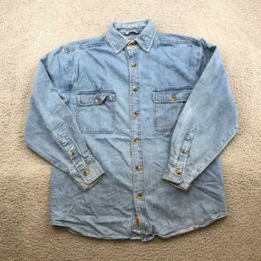 Vintage CE Schmidt Shirt Adult Medium Blue Denim L