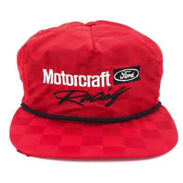 Vintage 90s Ford Motorcraft Racing red checkered … - image 1